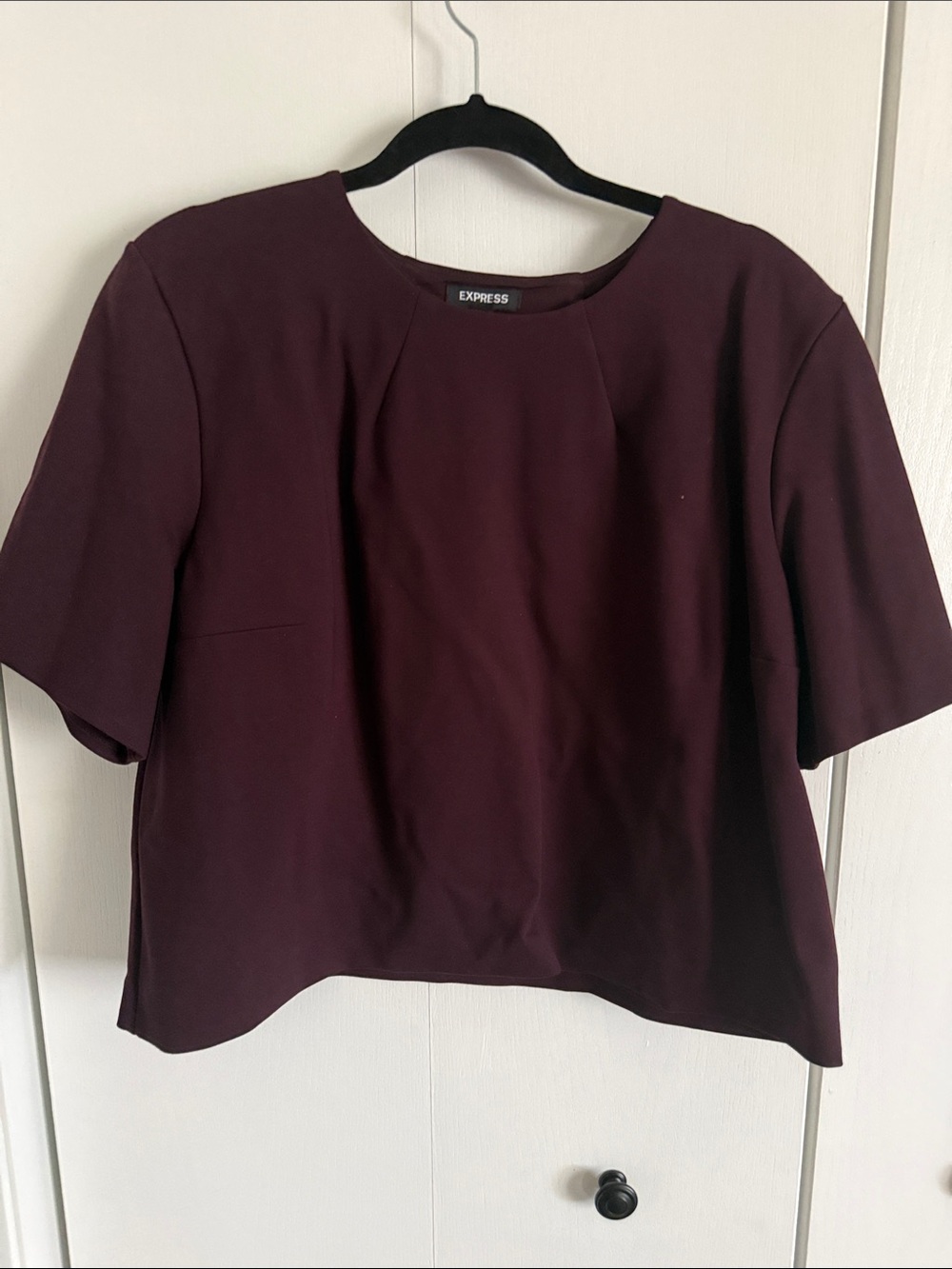 Express SKIMMING CREW NECK PONTE BOXY TAILORED TEE Short Sleeve Crewneck Sz XL